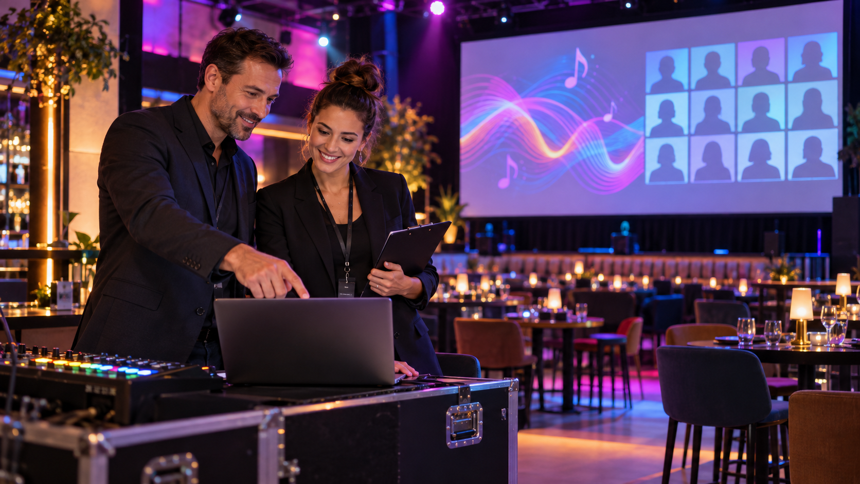 Professionisti che preparano una serata BingoVoice